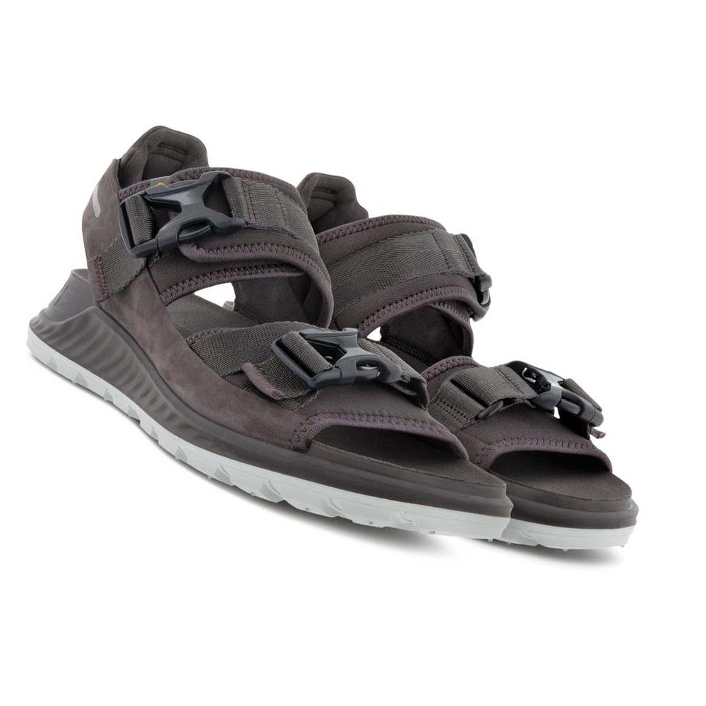 Men's Ecco Exowrap 2 Strap Buckle Sandals Grey | USA 587BEX